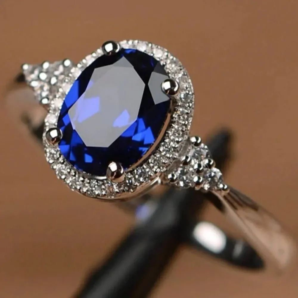 3for$20 1pc Fashion Promise Ring With Blue Rhinestone Decoration